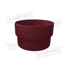 Муфта трубы соединительная ПВХ бордо RAL 3005