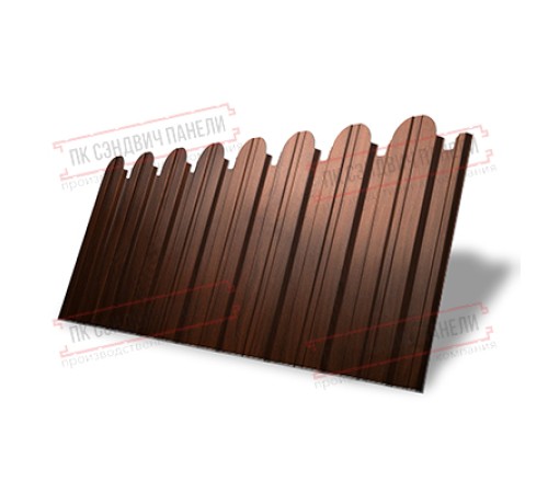 Профнастил фигурный С10 - 0,45 Окрас - А, Print Elite Choco Wood.