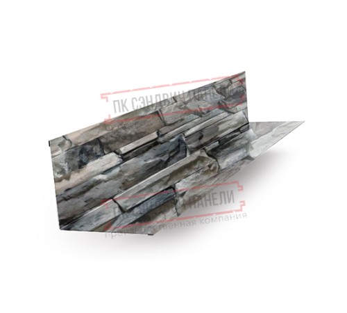 Планка примыкания верхняя 250х147х2000 ECOSTEEL-БелыйКамень-0.5
