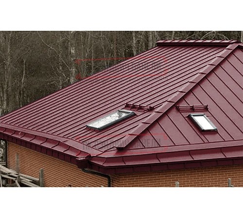 Кликфальц Pro 0,45 Drap RAL3005 красное вино с пленкой на замках