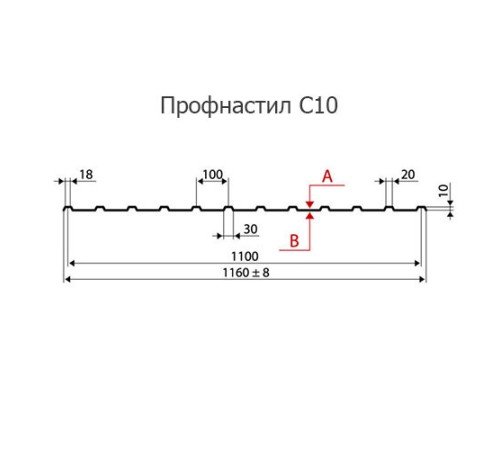 Профнастил нержавеющий С10 0.7 AISI 304