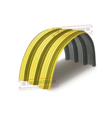 Профнастил H112ПГ-0.95, для бескаркасных ангаров, Полиэстер RAL 1018